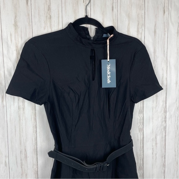 ModCloth NWT black A-line key hole dress medium - Picture 3 of 8